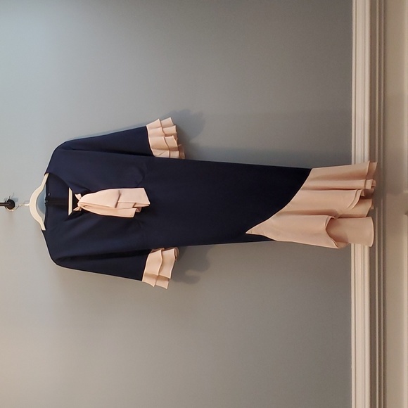 NWOT- Navy and beige dress - Picture 4 of 8